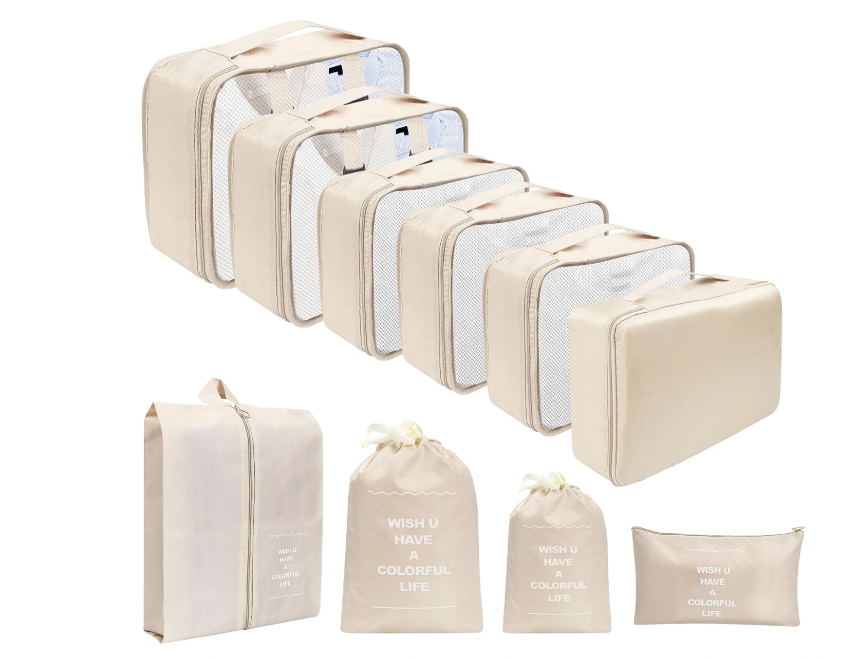 Packing cubes neatly organised